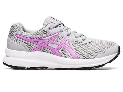 Kids' Asics Contend 7 Running Shoes Piedmont Grey/Lavender Glow Canada | CA7909-695