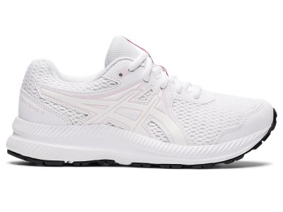 Kids' Asics Contend 7 Running Shoes White/Barely Rose Canada | CA2863-662