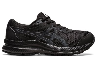 Kids' Asics Contend 8 Sports Shoes Black/Carrier Grey Canada | CA3656-417