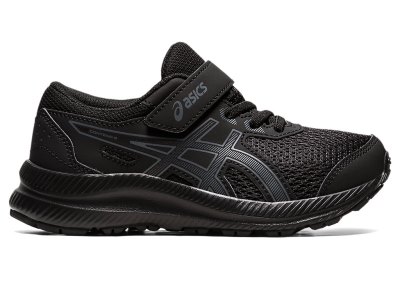 Kids' Asics Contend 8 Sports Shoes Black/Carrier Grey Canada | CA8487-153