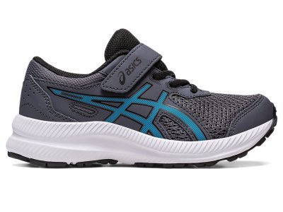 Kids' Asics Contend 8 Sports Shoes Carrier Grey/Island Blue Canada | CA6949-297