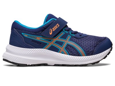 Kids' Asics Contend 8 Sports Shoes Indigo Blue/Sun Peach Canada | CA2971-904