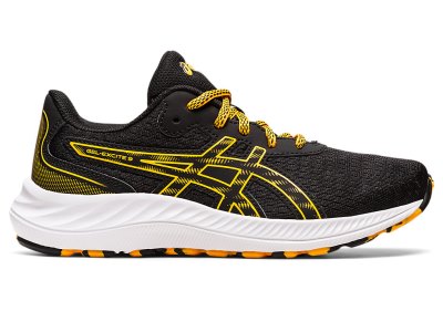 Kids' Asics Gel-eXCite 9 Sports Shoes Black/Amber Canada | CA1690-846