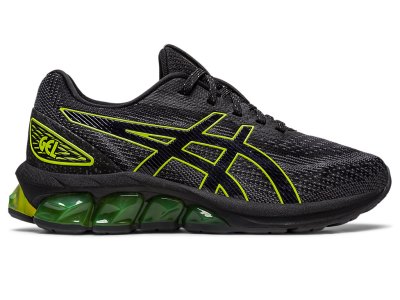 Kids' Asics Gel-quantum 180 VII Sports Shoes Black/Neon Lime Canada | CA0019-153