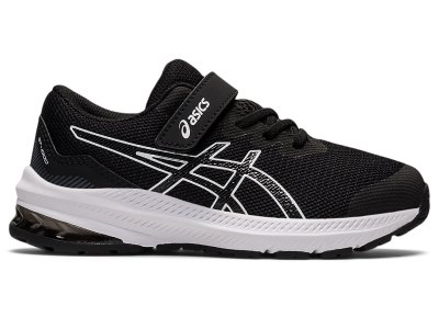 Kids' Asics Gt-1000 11 Sports Shoes Black/White Canada | CA2497-607