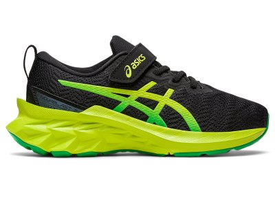 Kids' Asics Novablast 2 Sports Shoes Black/Lime Zest Canada | CA9388-804