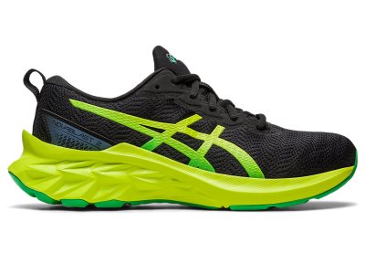 Kids' Asics Novablast 2 Sports Shoes Black/Lime Zest Canada | CA9472-616