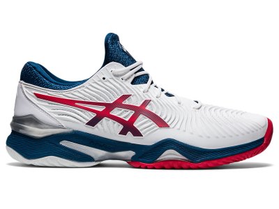 Men's Asics Court FF 2 Tennis Shoes White/Mako Blue Canada | CA6950-703