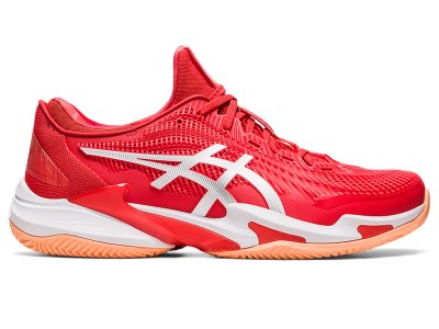 Men's Asics Court FF 3 Novak Clay Tennis Shoes Fiery Red/White Canada | CA7618-338