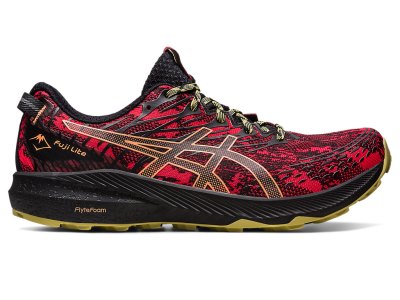 Men's Asics Fuji Lite 3 Trail Running Shoes Electric Red/Black Canada | CA2966-450