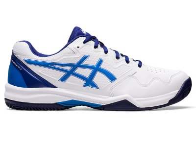 Men's Asics Gel-dedicate 7 Clay Tennis Shoes White/Electric Blue Canada | CA8332-711