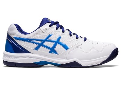 Men's Asics Gel-dedicate 7 Tennis Shoes White/Electric Blue Canada | CA3289-876