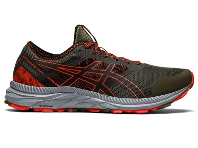 Men's Asics Gel-eXCite Trail Running Shoes Mantle Green/Cherry Tomato Canada | CA9510-954