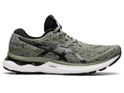 Men's Asics Gel-nimbus 24 Mk Running Shoes Lichen Green/Black Canada | CA3527-837