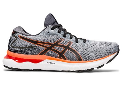 Men's Asics Gel-nimbus 24 Running Shoes Sheet Rock/Shocking Orange Canada | CA1856-644