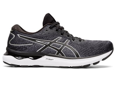 Men's Asics Gel-nimbus 24 Running Shoes Black/White Canada | CA2397-258