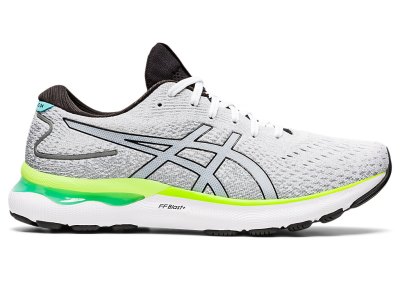 Men's Asics Gel-nimbus 24 Running Shoes White/Black Canada | CA3612-953