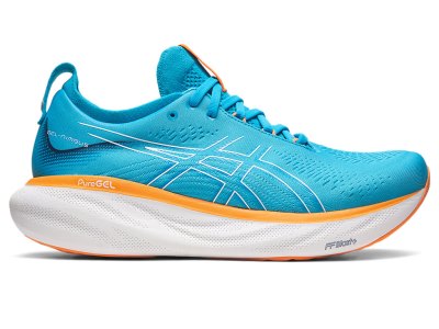 Men's Asics Gel-nimbus 25 Running Shoes Island Blue/Sun Peach Canada | CA1979-727