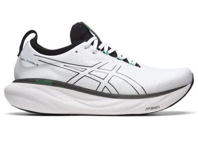 Men's Asics Gel-nimbus 25 Running Shoes White/Black Canada | CA2382-426