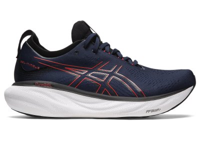 Men's Asics Gel-nimbus 25 Running Shoes Midnight/Electric Red Canada | CA8610-925