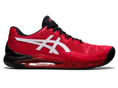 Men's Asics Gel-resolution 8 Tennis Shoes Electric Red/White Canada | CA1820-486