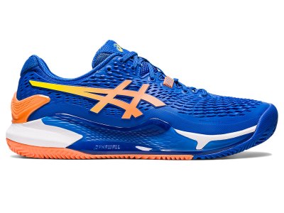 Men's Asics Gel-resolution 9 Clay Tennis Shoes Tuna Blue/Sun Peach Canada | CA7124-706