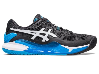 Men's Asics Gel-resolution 9 Tennis Shoes Black/White Canada | CA2706-488