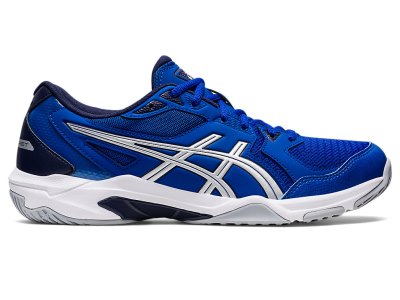 Men's Asics Gel-rocket 10 Volleyball Shoes Asics Blue/Pure Silver Canada | CA6337-483