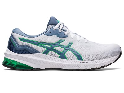 Men's Asics Gt-1000 11 Running Shoes White/Steel Blue Canada | CA2341-052