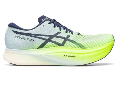 Men's Asics Metaspeed Sky+ Running Shoes Hazard Green/Sky Canada | CA1422-122