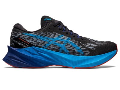 Men's Asics Novablast 3 Running Shoes Black/Island Blue Canada | CA8564-284