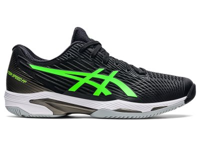 Men's Asics Solution Speed FF 2 Tennis Shoes Black/Green Gecko Canada | CA9303-091