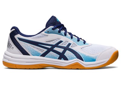 Men's Asics Upcourt 5 Volleyball Shoes White/Indigo Blue Canada | CA7700-610