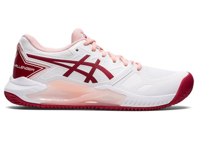 Women's Asics Gel-challenger 13 Clay Tennis Shoes White/Cranberry Canada | CA4645-891