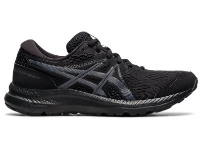 Women's Asics Gel-contend 7 (D) Running Shoes Black/Carrier Grey Canada | CA1577-911