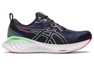 Women's Asics Gel-cumulus 25 Running Shoes Black/Pink Rave Canada | CA2182-959