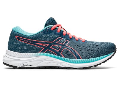 Women's Asics Gel-eXCite 7 Running Shoes Magnetic Blue/Sunrise Red Canada | CA4675-070