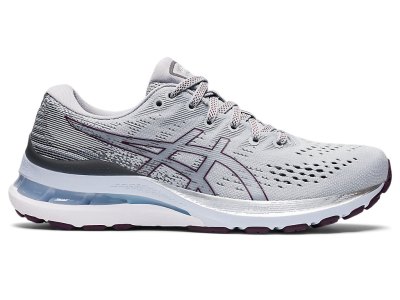 Women's Asics Gel-kayano 28 Running Shoes Piedmont Grey/Deep Plum Canada | CA3190-010