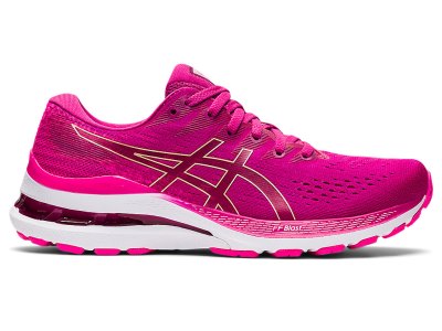 Women's Asics Gel-kayano 28 Running Shoes Fuchsia Red/Pink Glo Canada | CA3582-367