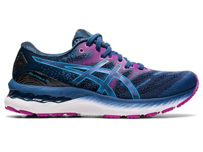 Women's Asics Gel-nimbus 23 (D) Running Shoes Grand Shark/Digital Aqua Canada | CA0259-219