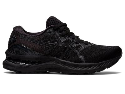 Women's Asics Gel-nimbus 23 (D) Running Shoes Black/Black Canada | CA0344-560