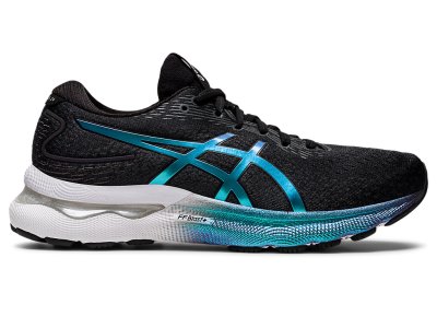 Women's Asics Gel-nimbus 24 Platinum Running Shoes Black/Black Canada | CA3603-375