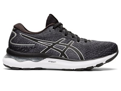 Women's Asics Gel-nimbus 24 Running Shoes Black/Pure Silver Canada | CA1556-230