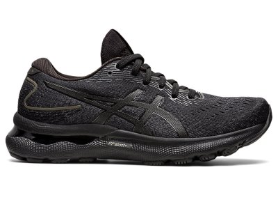 Women's Asics Gel-nimbus 24 Running Shoes Black/Black Canada | CA2470-377