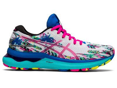 Women's Asics Gel-nimbus 24 Running Shoes White/Pink Glo Canada | CA3975-802