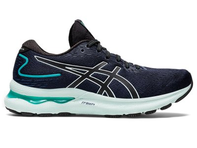 Women's Asics Gel-nimbus 24 Running Shoes Black/Soothing Sea Canada | CA5998-061