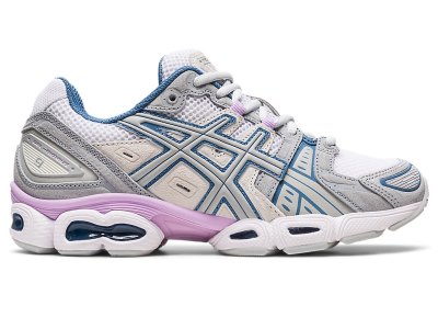 Women's Asics Gel-nimbus 9 Sneakers White/Mid Grey Canada | CA8224-973