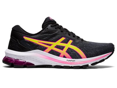 Women's Asics Gt-1000 10 Running Shoes Black/Hot Pink Canada | CA5753-359