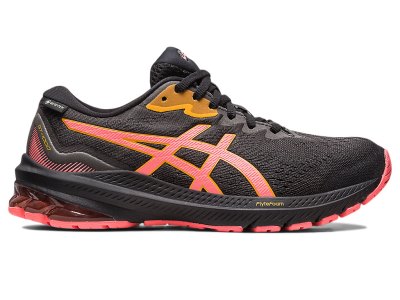 Women's Asics Gt-1000 11 GTX Running Shoes Black/Papaya Canada | CA7368-173