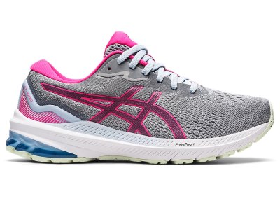 Women's Asics Gt-1000 11 Running Shoes Piedmont Grey/Pink Glo Canada | CA0679-321